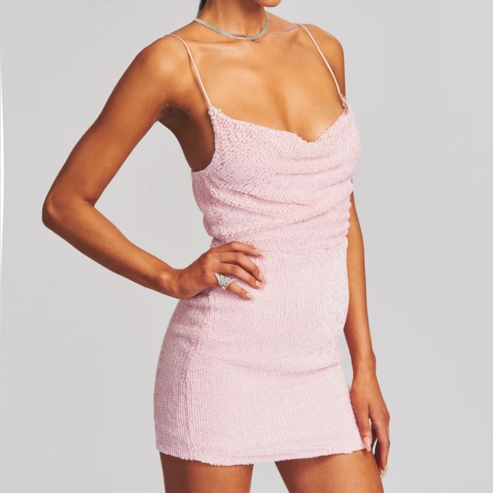 Retrofete Jill Sequin Dress in Pink Marshmallow Size Small